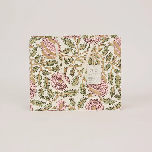 Medium Blush Block Print Gift Bag