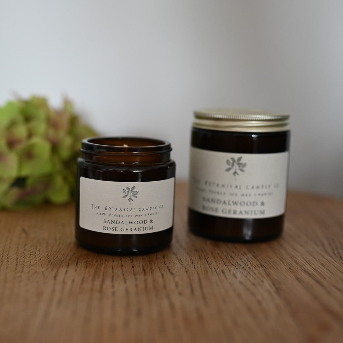 Sandalwood & Rose Geranium Candle, The Botanical Candle Co