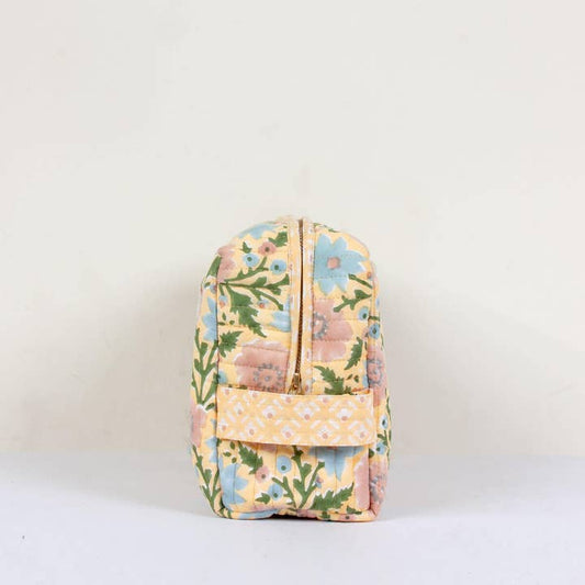 Floribunda Large Washbag, Buttermilk
