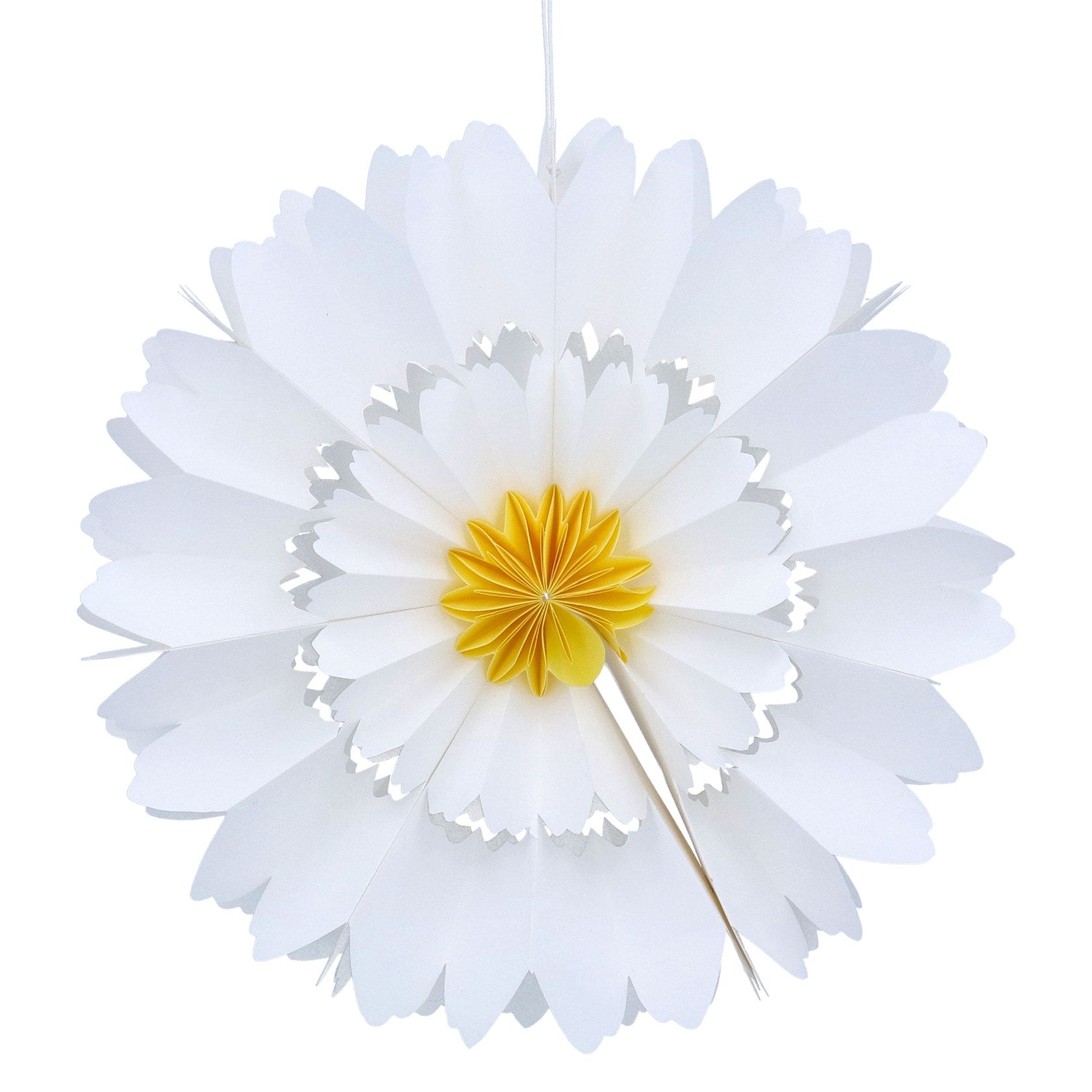 White Multi Petal Paper Flower Decoration, Large