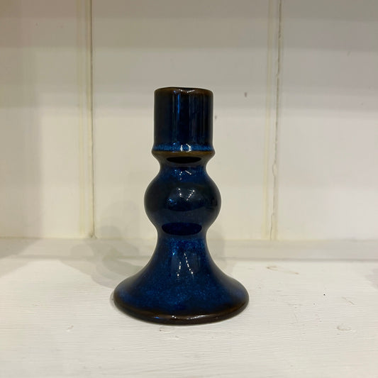 Short Blue Porcelain Candlestick