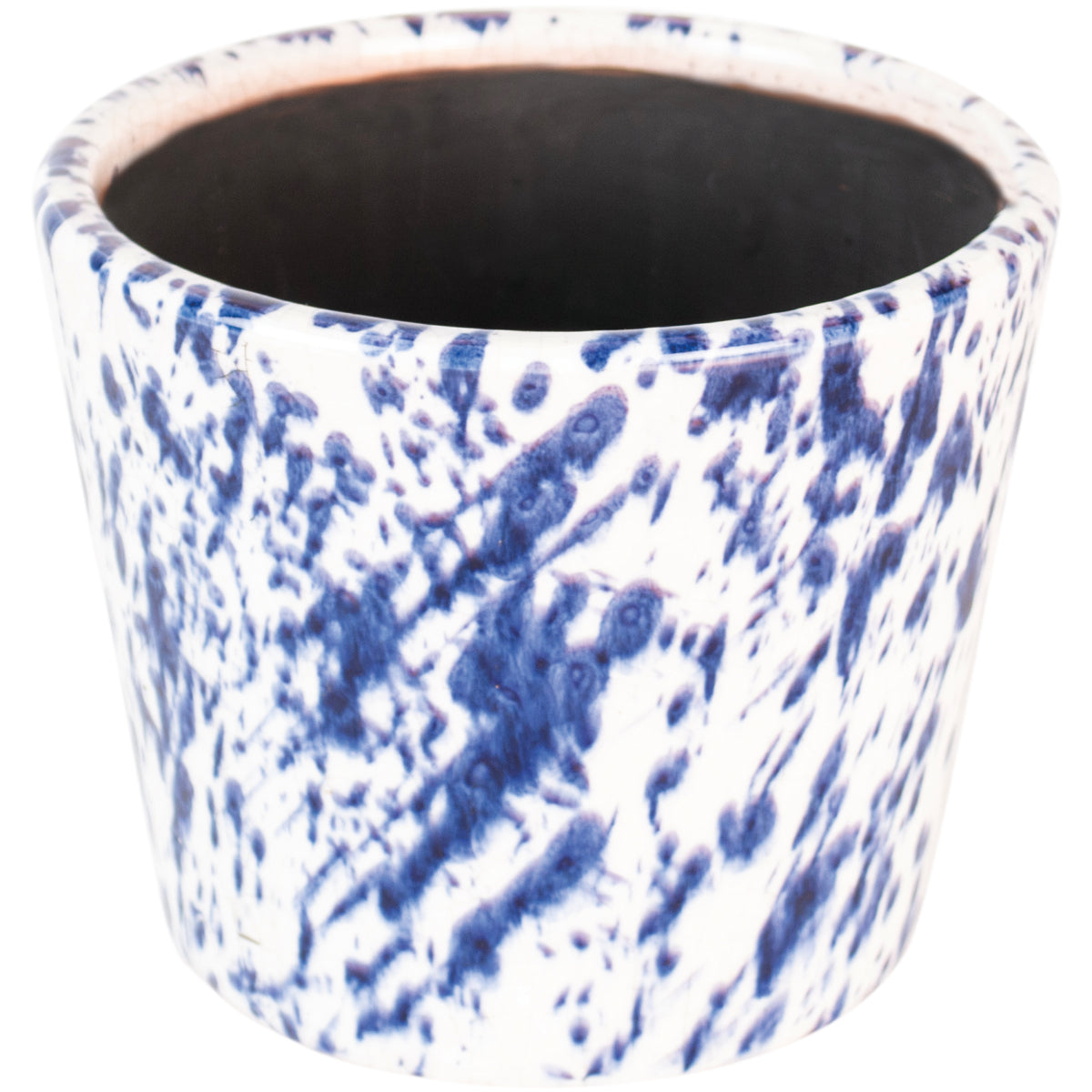 Blue Splatter Old Style Dutch Plant Pot