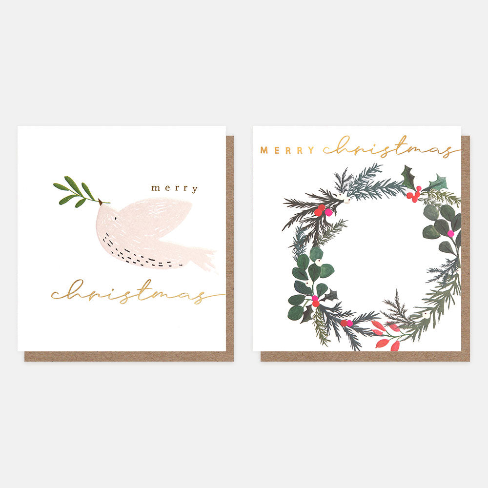 Wreath and Dove Christmas Card Pack
