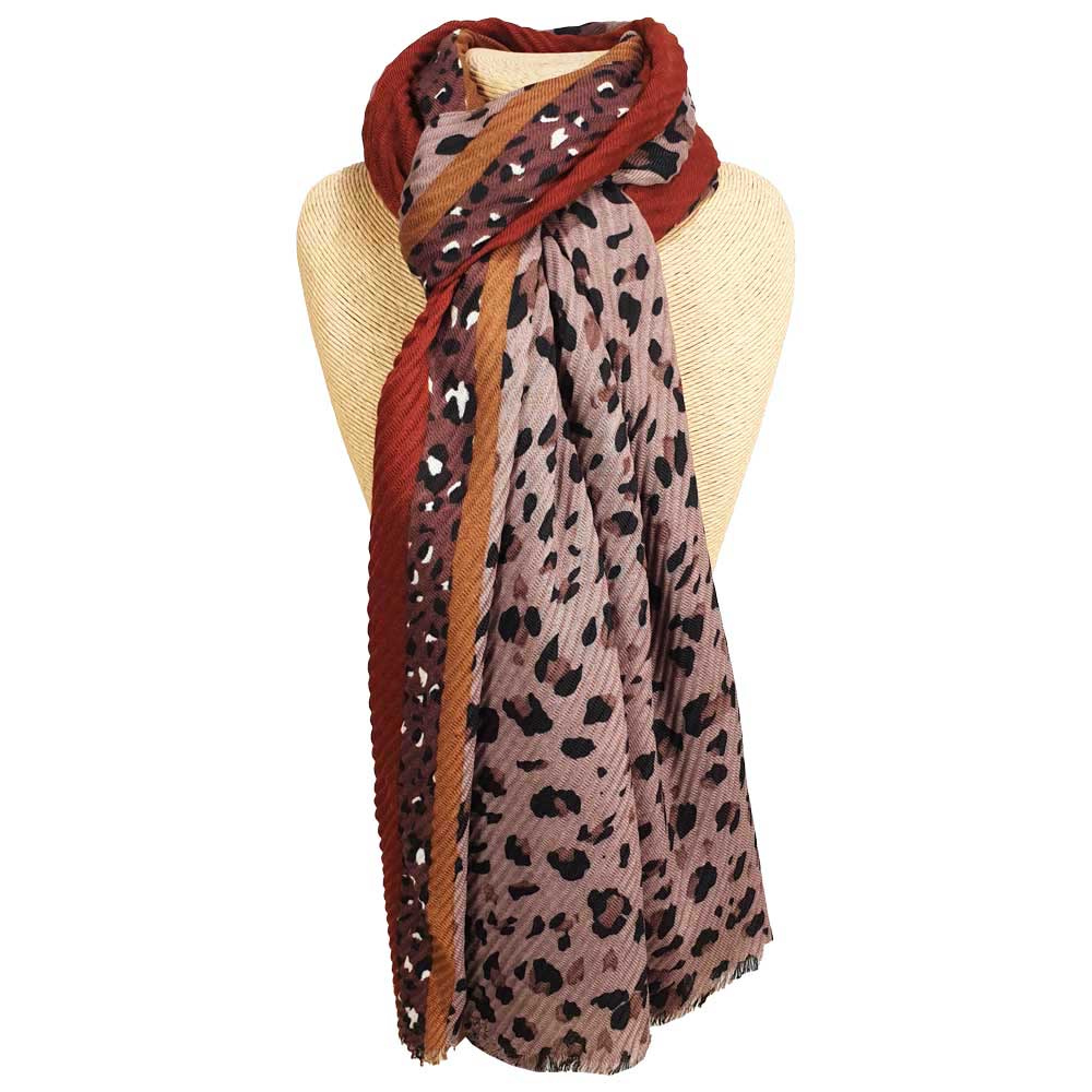 Pleated Leopard Scarf
