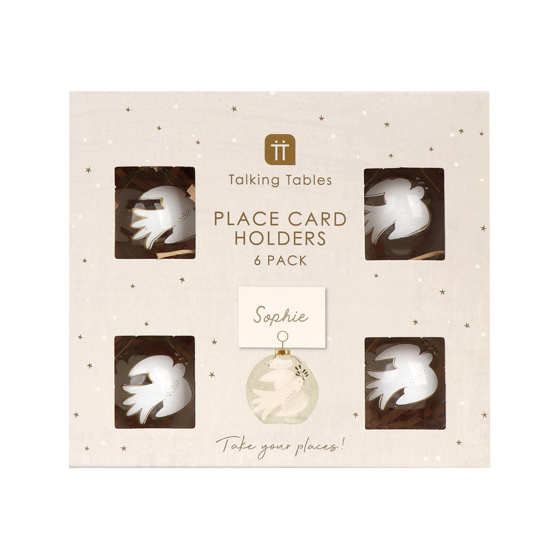 Dove Bauble Place Card Holders