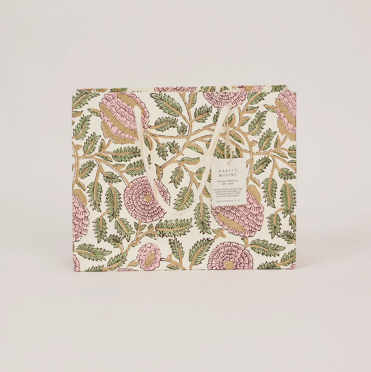 Medium Blush Block Print Gift Bag