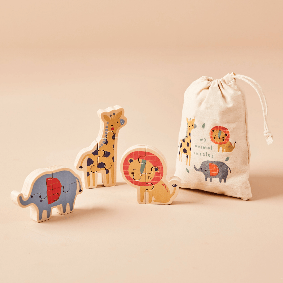 Set of Wooden Safari Puzzles