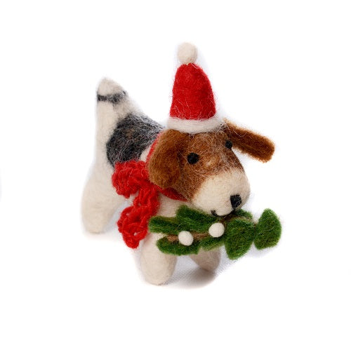 Felt Fox Terrier Tree Decoration