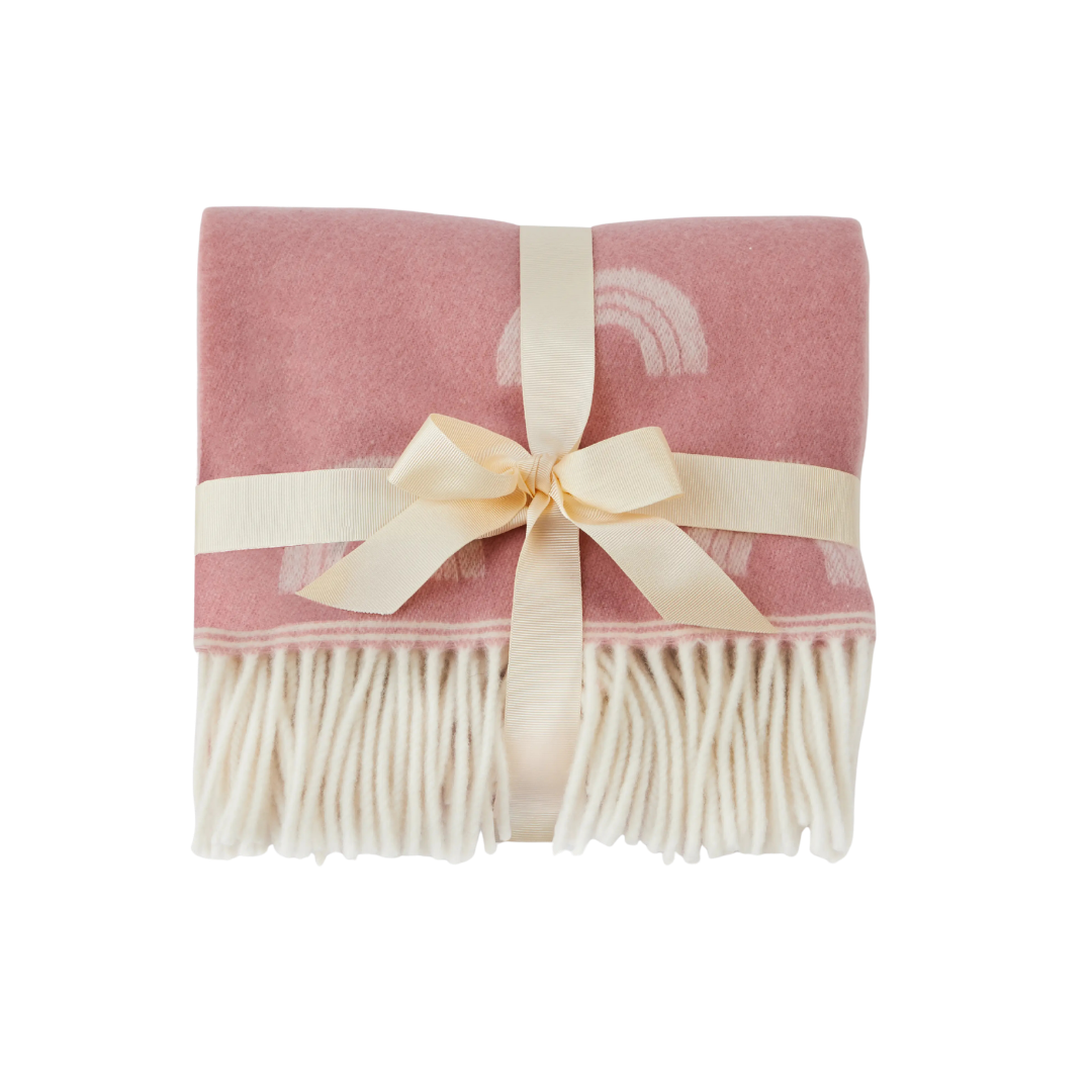 Merino Wool Mustard Lion Baby Blanket