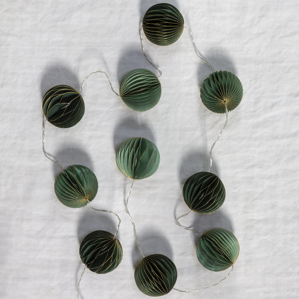 Honeycomb Garland Lights, Green