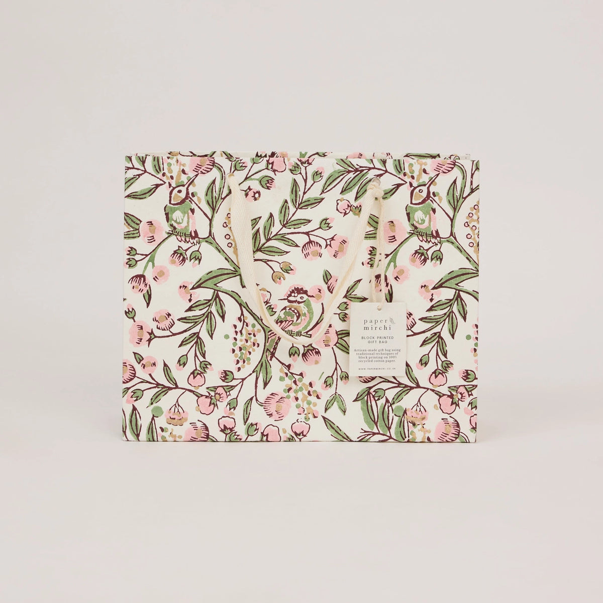 Medium Blush Block Print Gift Bag