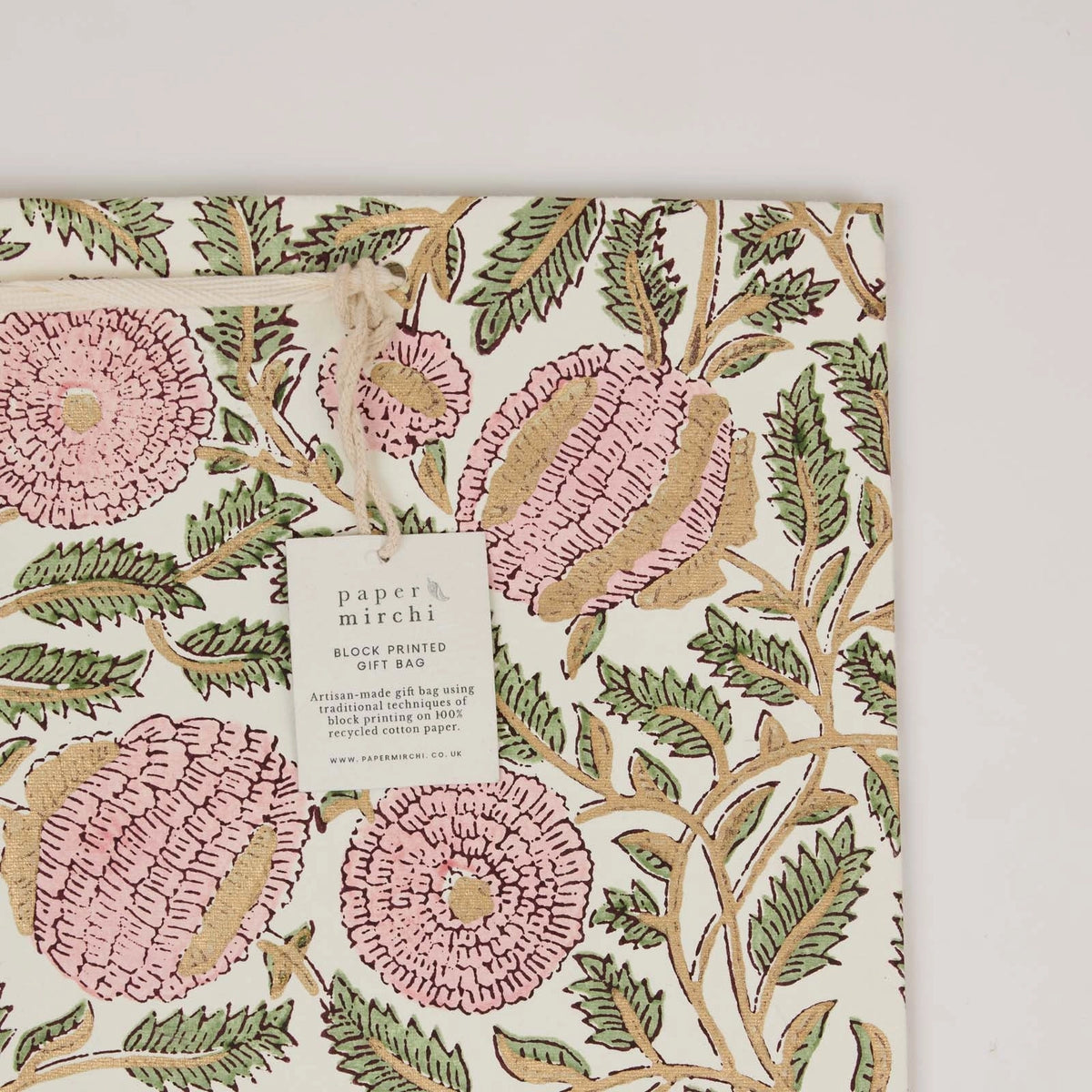 Medium Blush Block Print Gift Bag