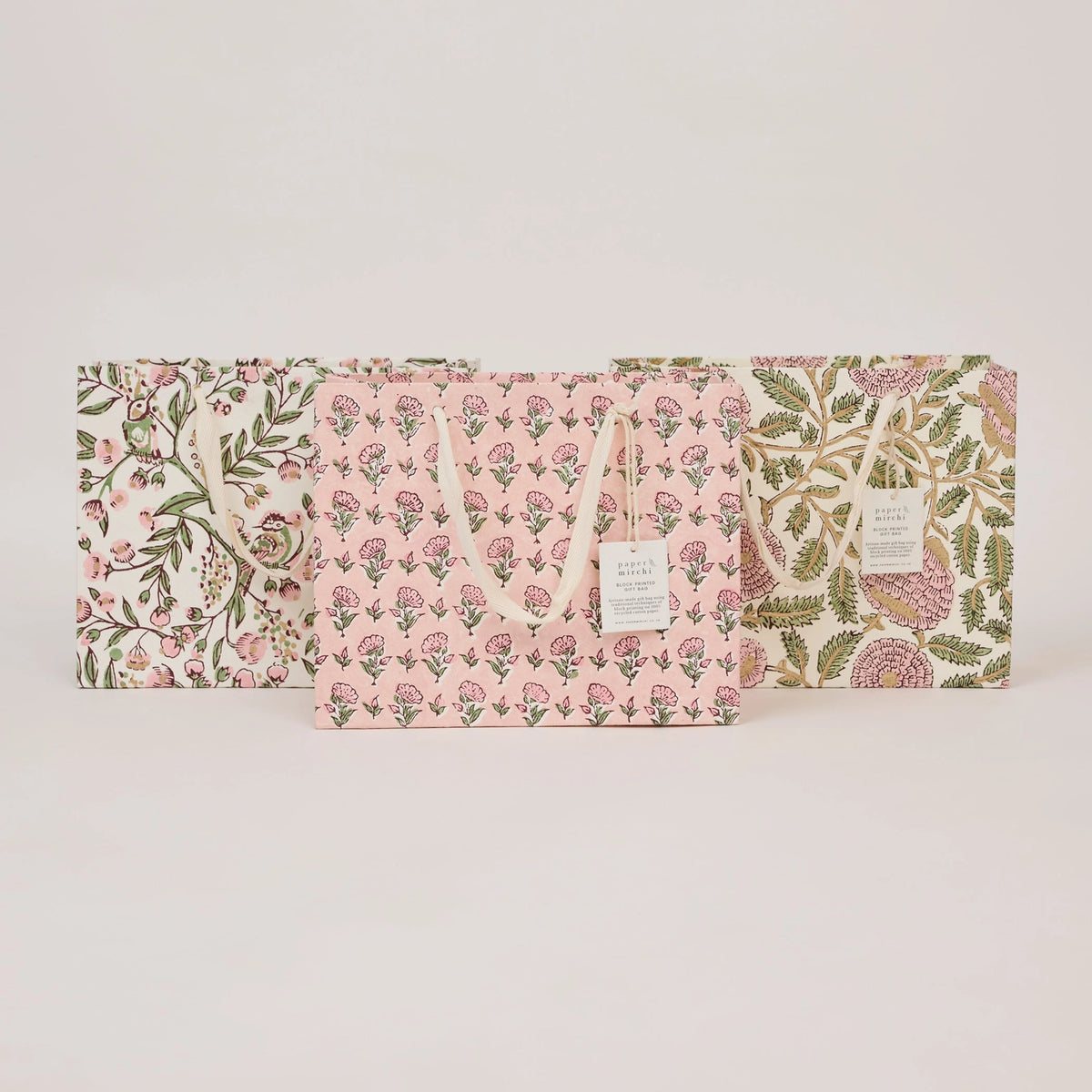 Medium Blush Block Print Gift Bag