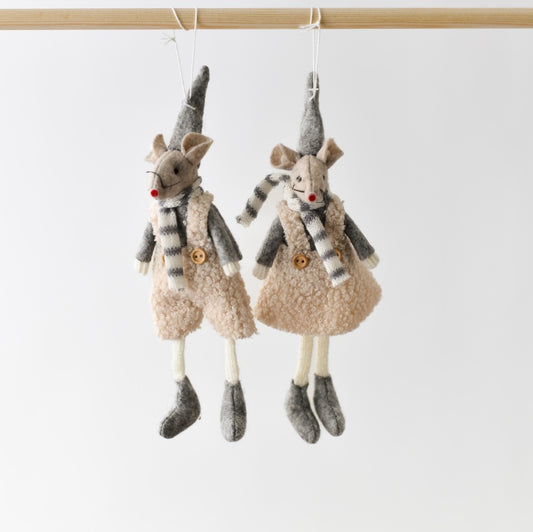 Cream Sherpa Mouse Decoration