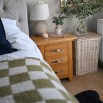 Load image into Gallery viewer, Khaki Check Teddy Throw
