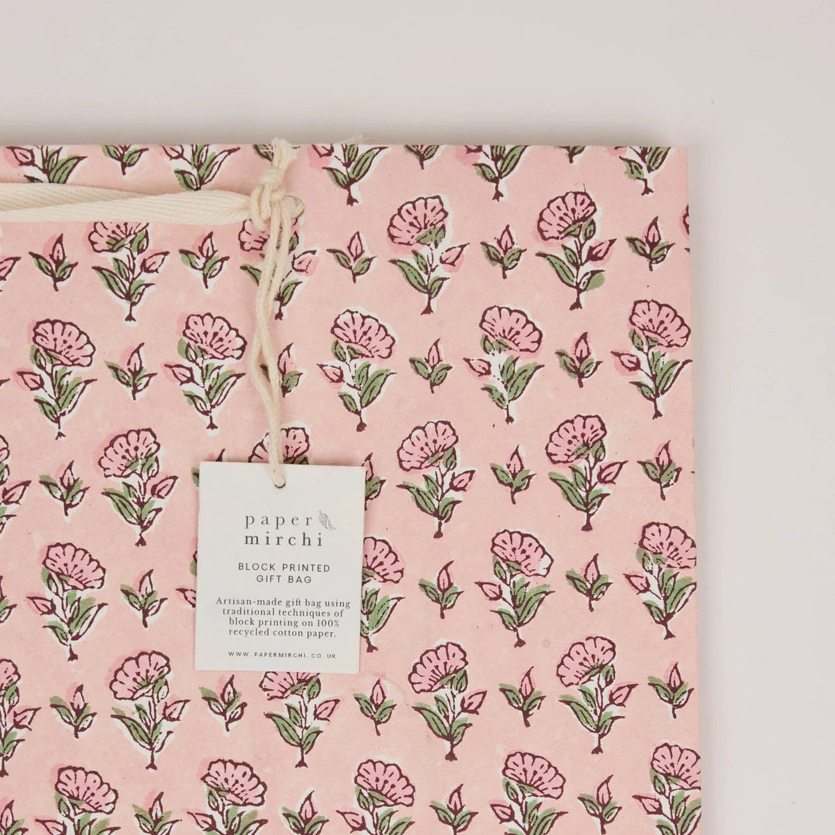 Medium Blush Block Print Gift Bag