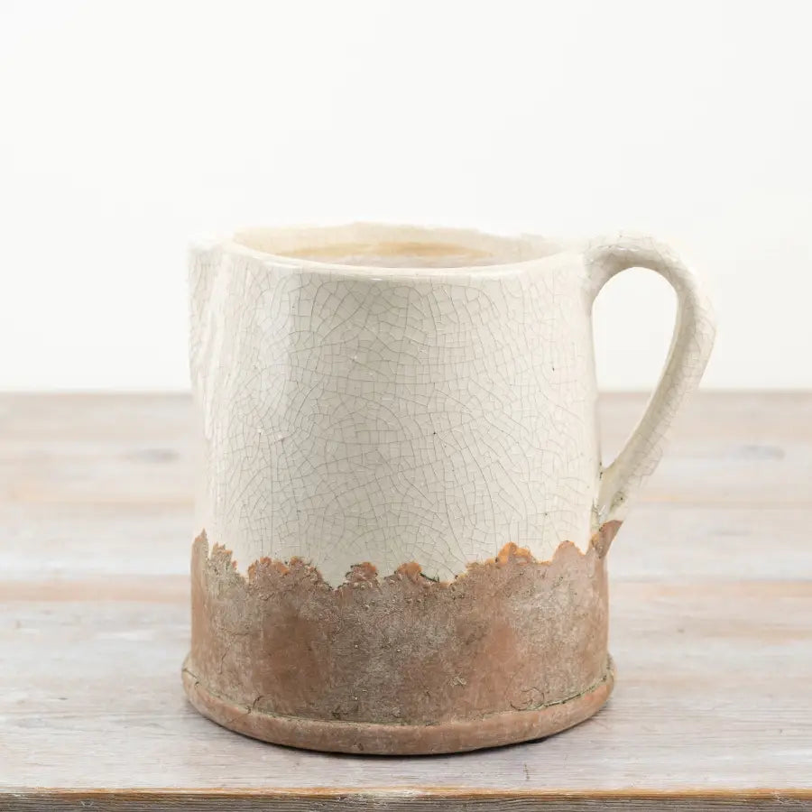 Distressed White Ceramic Jug