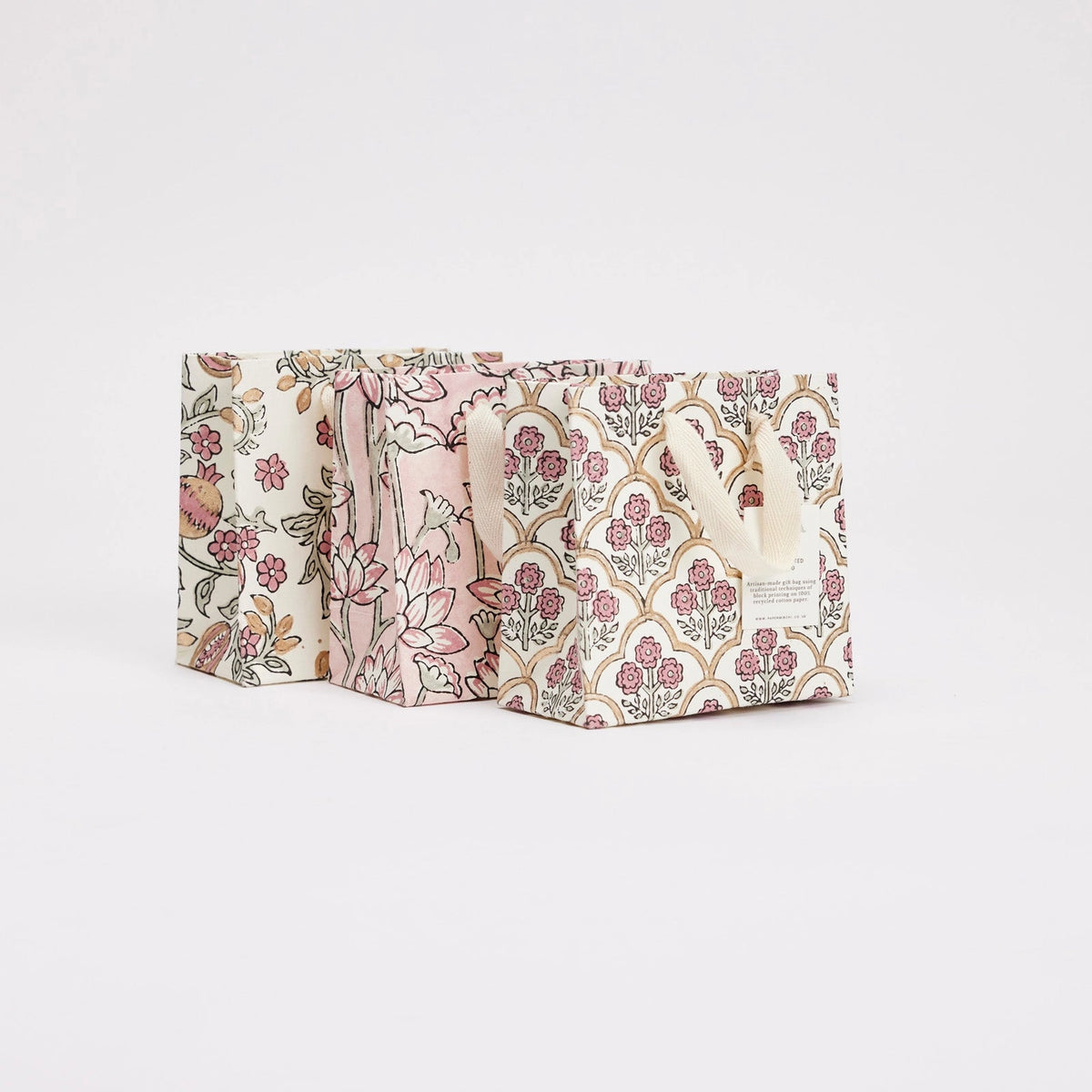 Pink Earth Small Block Print Gift Bag
