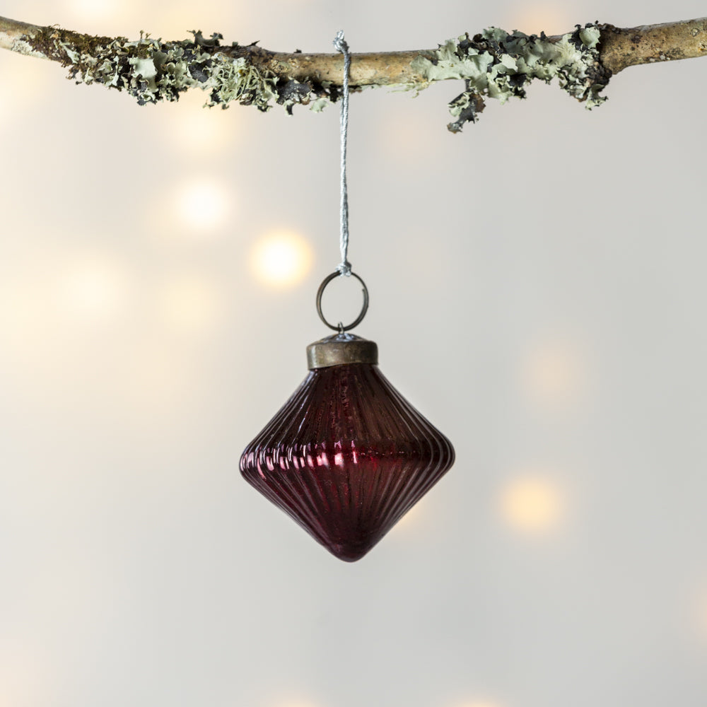 Red Ribbed Lantern Decoration