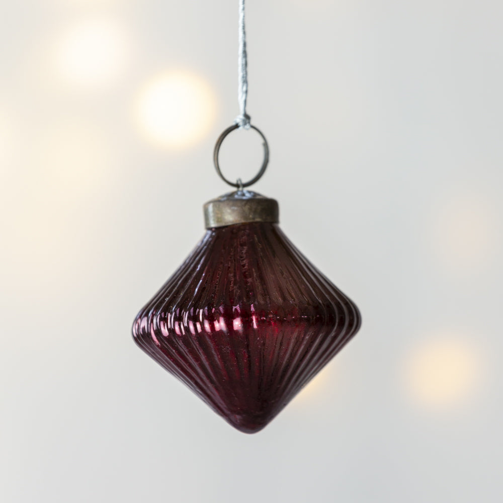 Red Ribbed Lantern Decoration