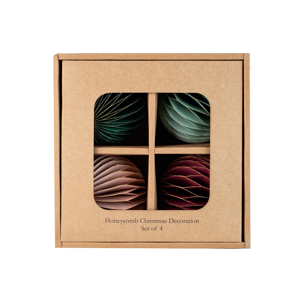 Set of 4 Honeycomb Baubles