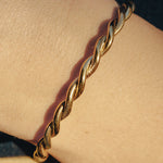 Load image into Gallery viewer, Gold Twist Cuff Bangle
