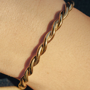 Gold Twist Cuff Bangle