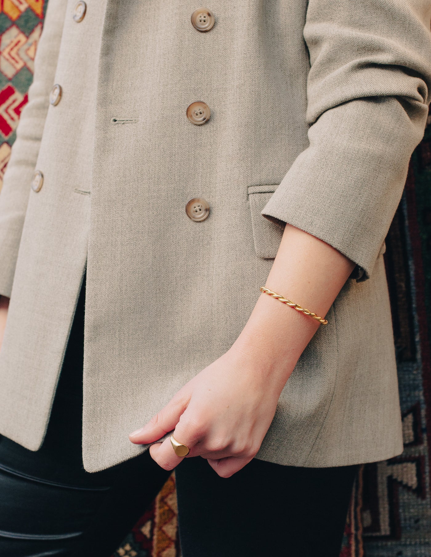 Gold Twist Cuff Bangle
