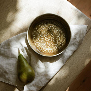 Enamel Patterned Dish, Taupe