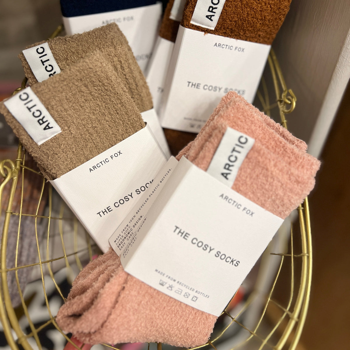 The Cosy Socks, Available in four colours