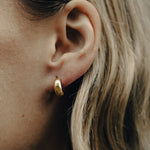 Load image into Gallery viewer, Chunky Gold, Small Leverback Hoop Earrings

