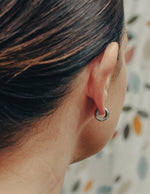 Load image into Gallery viewer, Silver Small Leverback Huggie Hoop Earrings
