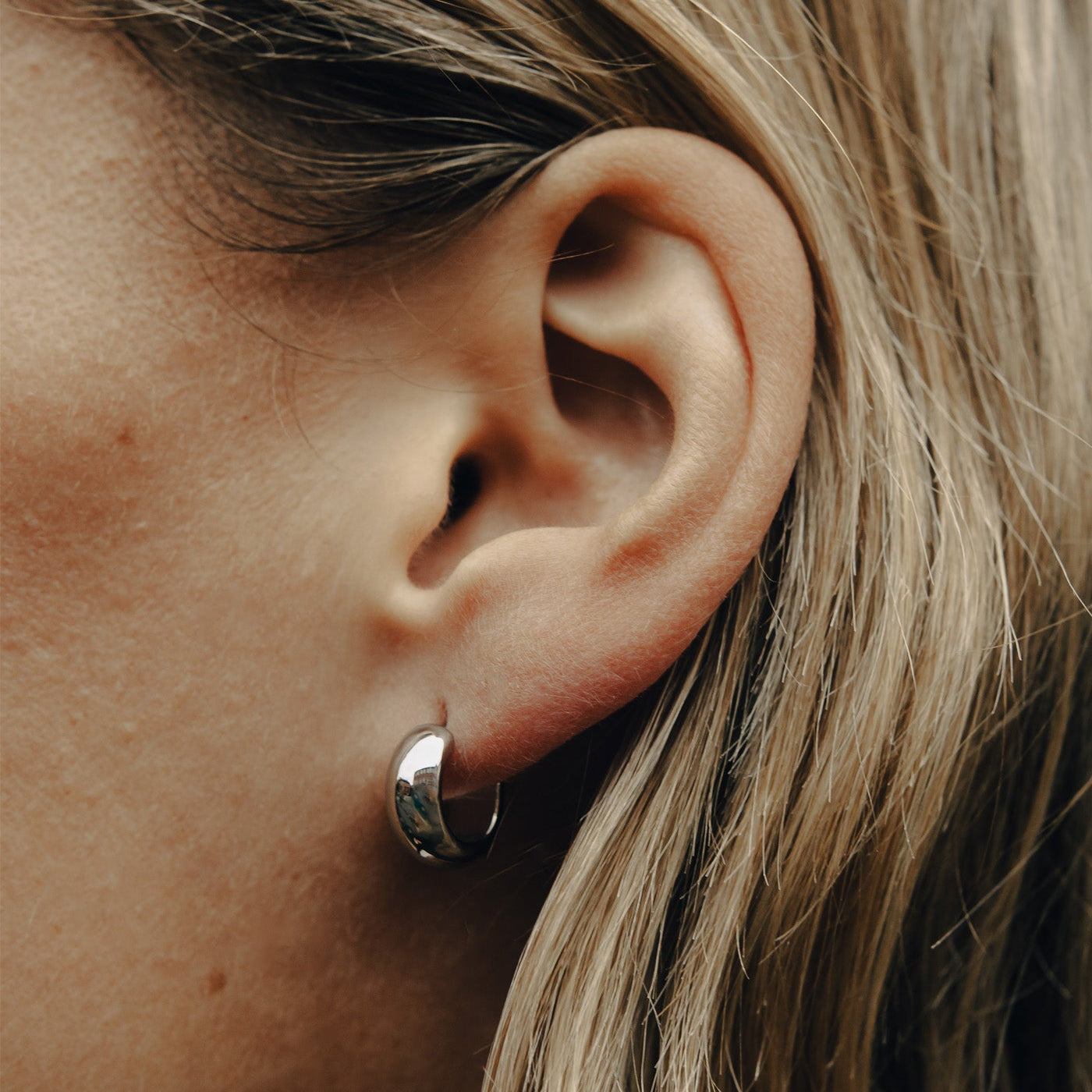 Silver Small Leverback Huggie Hoop Earrings