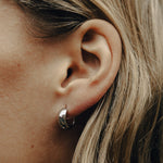 Load image into Gallery viewer, Silver Small Leverback Huggie Hoop Earrings
