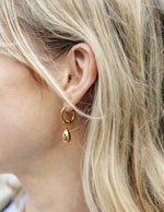 Load image into Gallery viewer, Gold Drop Hoop Earrings
