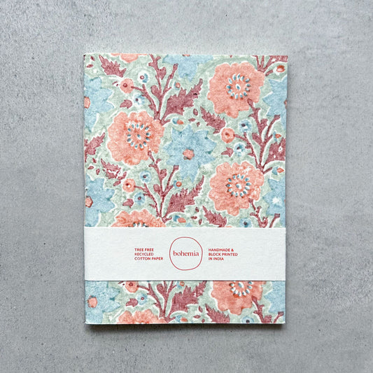Floribunda Medium Notebook, Duck Egg