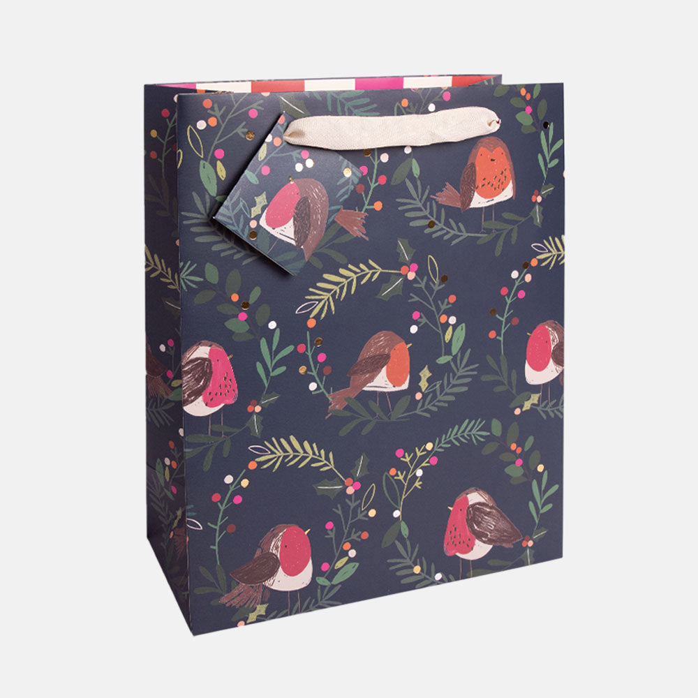 Robin Large Christmas Gift Bag