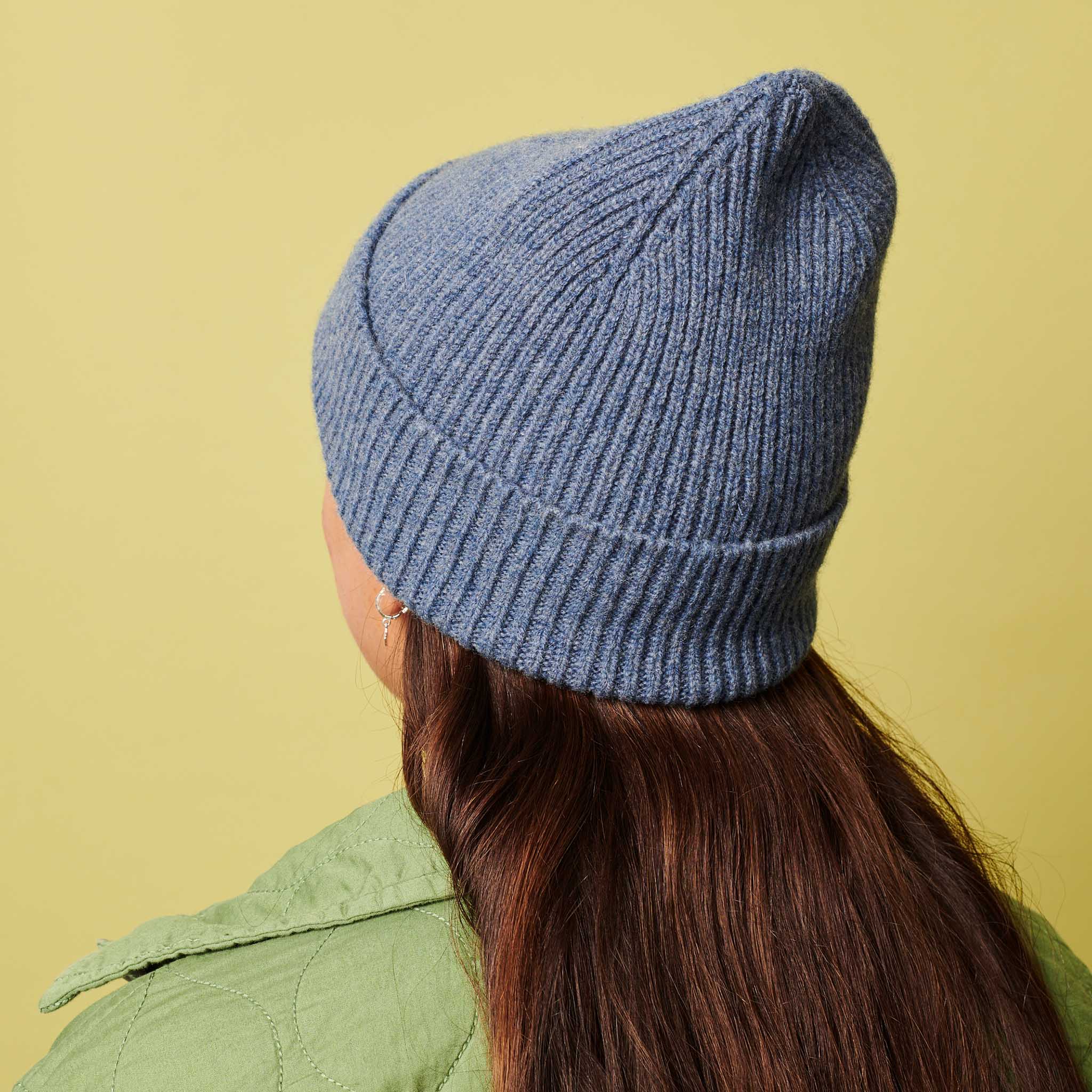 Denim Blue Lambswool Beanie