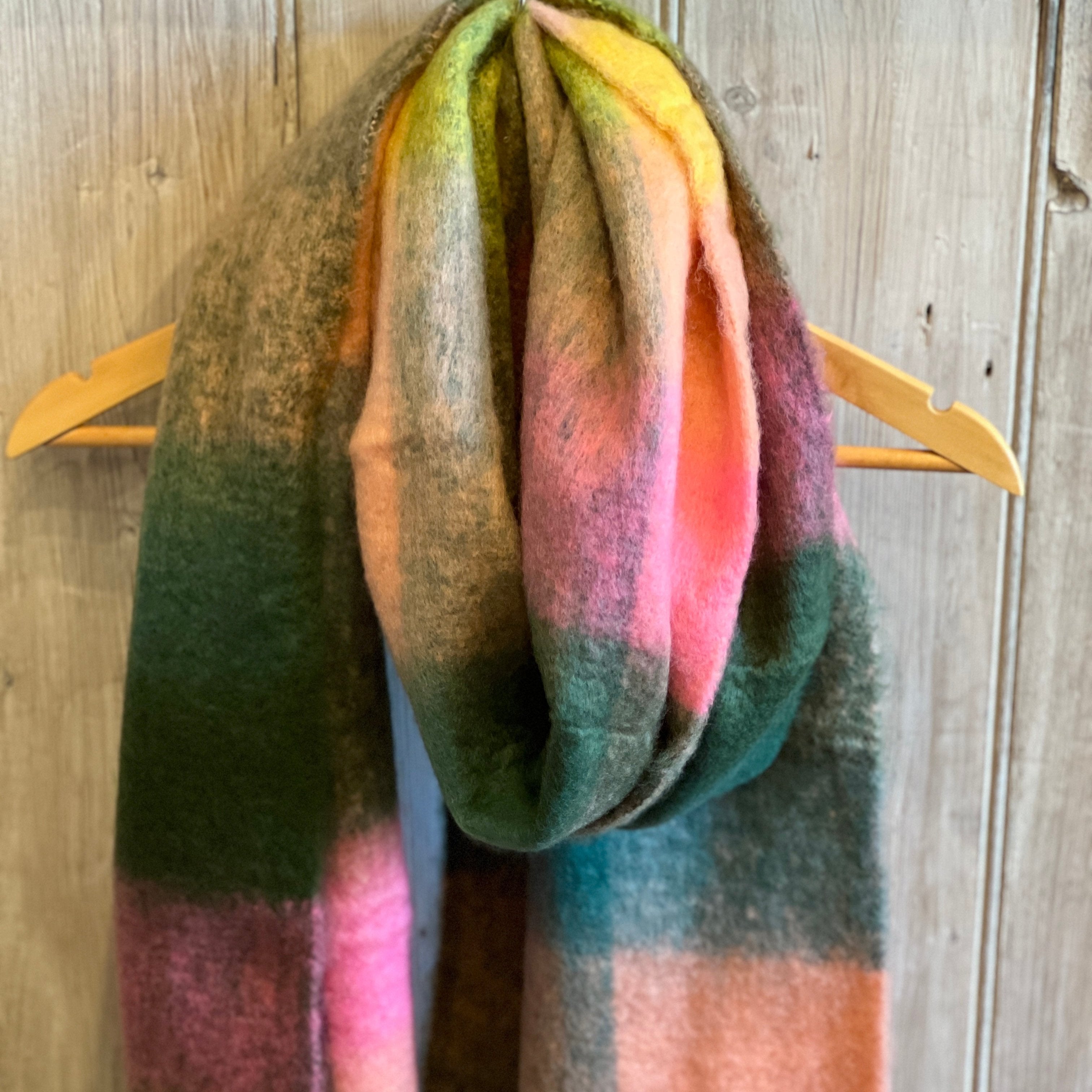 Neon Tartan Woolly Scarf