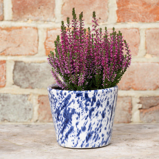 Blue Splatter Old Style Dutch Plant Pot