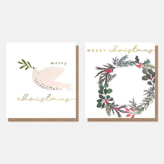 Wreath and Dove Christmas Card Pack