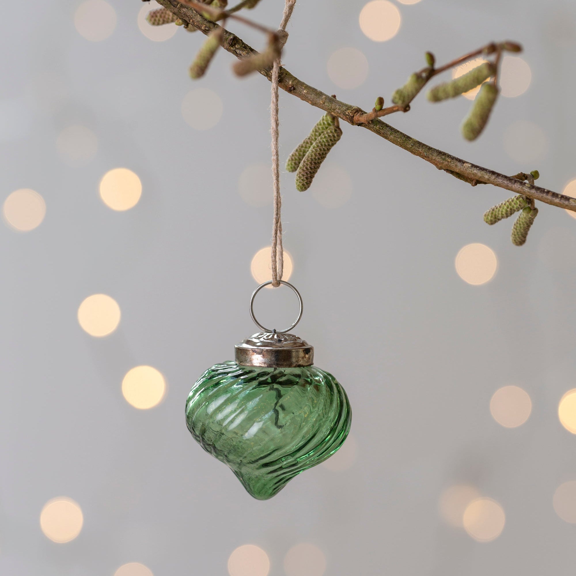 Small Green Swirl Bauble