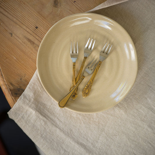 Antique Brass Cake Forks Set