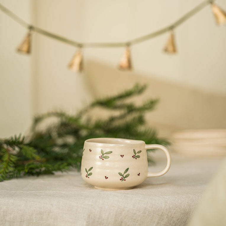 Hand Painted Holly Mug