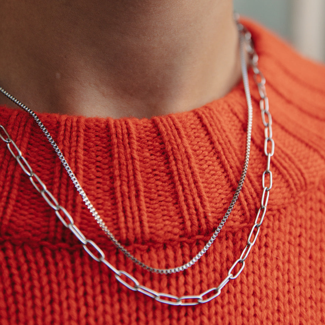 Silver Double Layer Feature Necklace
