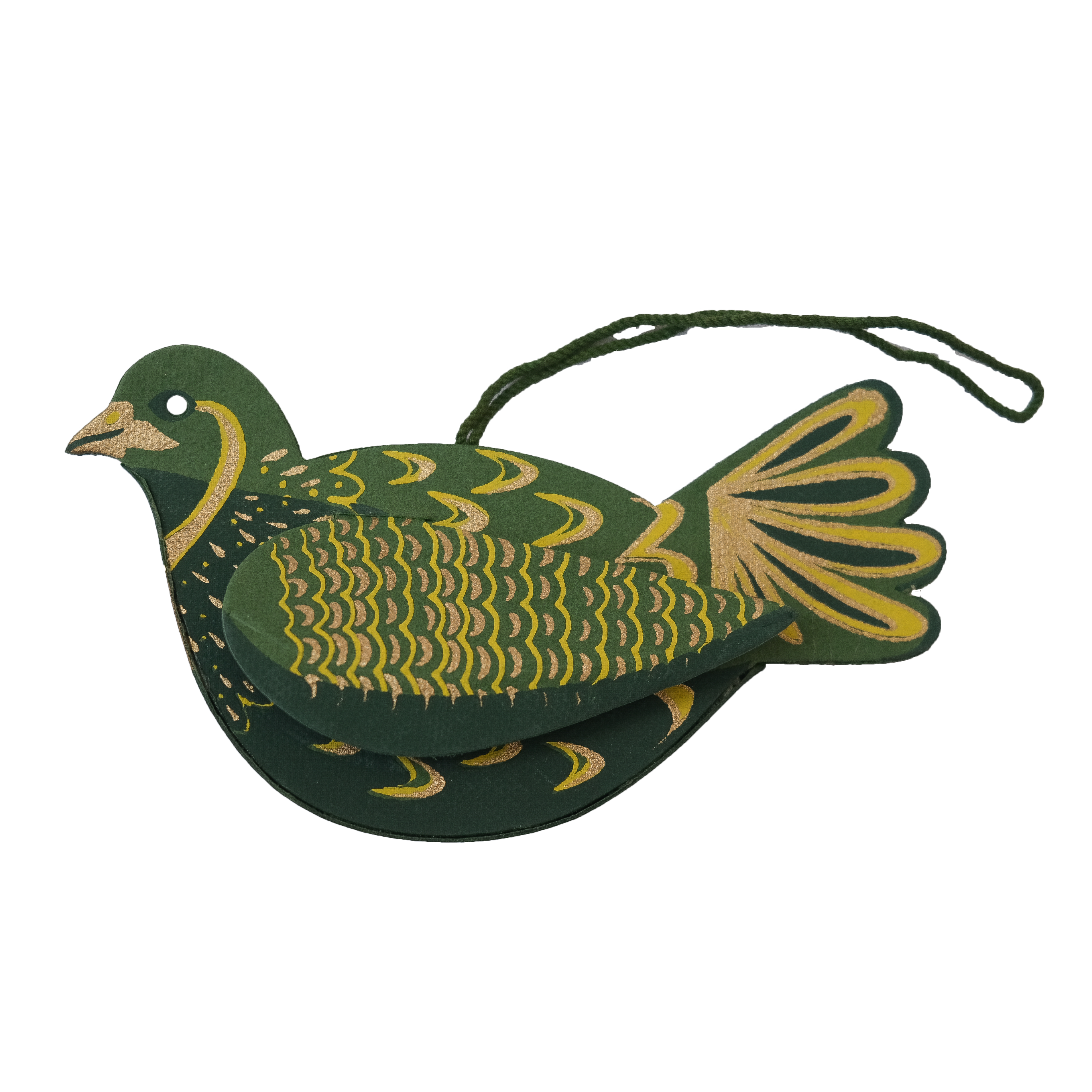 Screen Printed Paper Bird Decoration