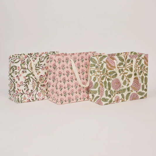 Medium Blush Block Print Gift Bag