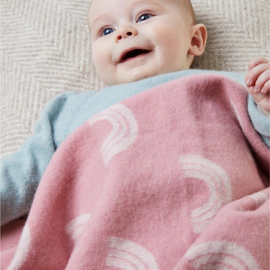 Merino Wool Mustard Lion Baby Blanket
