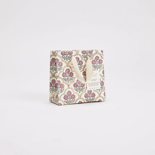 Pink Earth Small Block Print Gift Bag