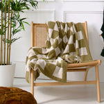 Load image into Gallery viewer, Khaki Check Teddy Throw
